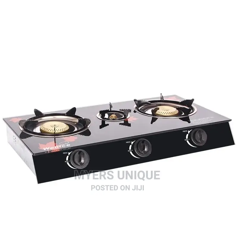 3 Burner Auto Ignition Glass Table Top Gas Stove