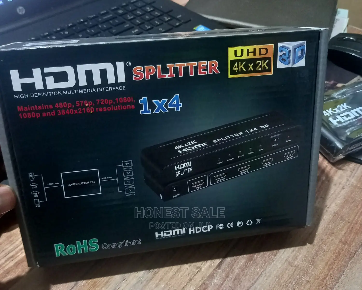 HDMI Splitter . 1 Input to 4 Output