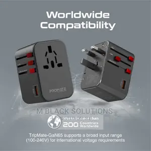 Promate 65W Universal Travel Adapter 20W Delivery