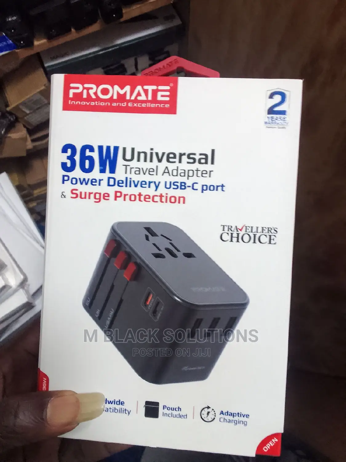 Promate 65W Universal Travel Adapter 20W Delivery