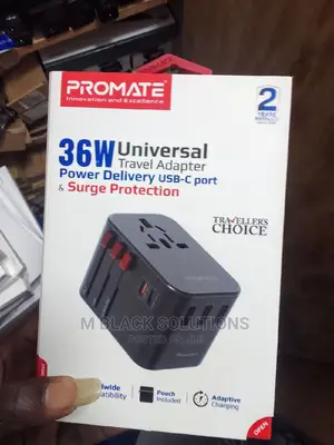 Promate 65W Universal Travel Adapter 20W Delivery