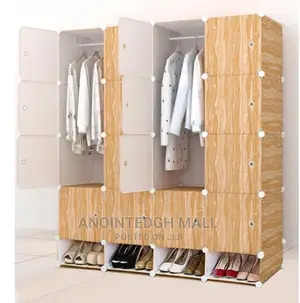 16 Cubes Plastic Wardrobe With Shoe Rack
