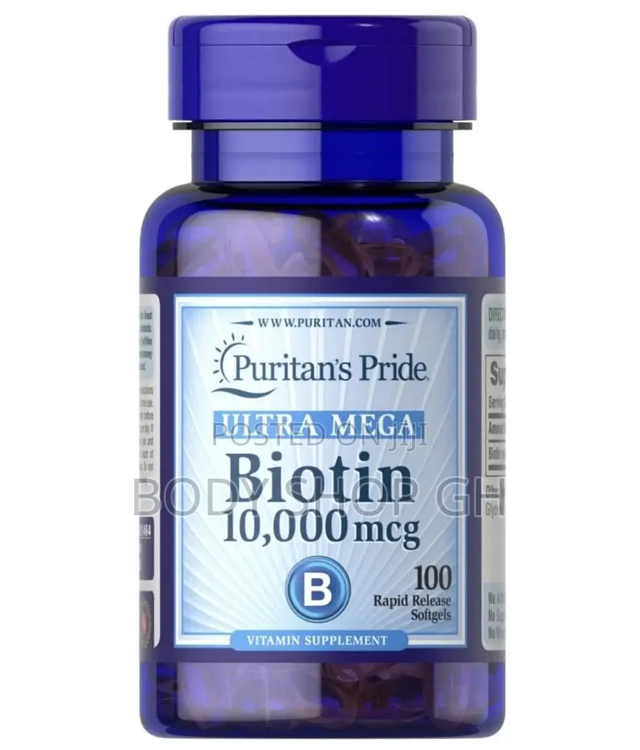 Puritans Pride Biotin for Hair, Skin Nails - 100 Softgels