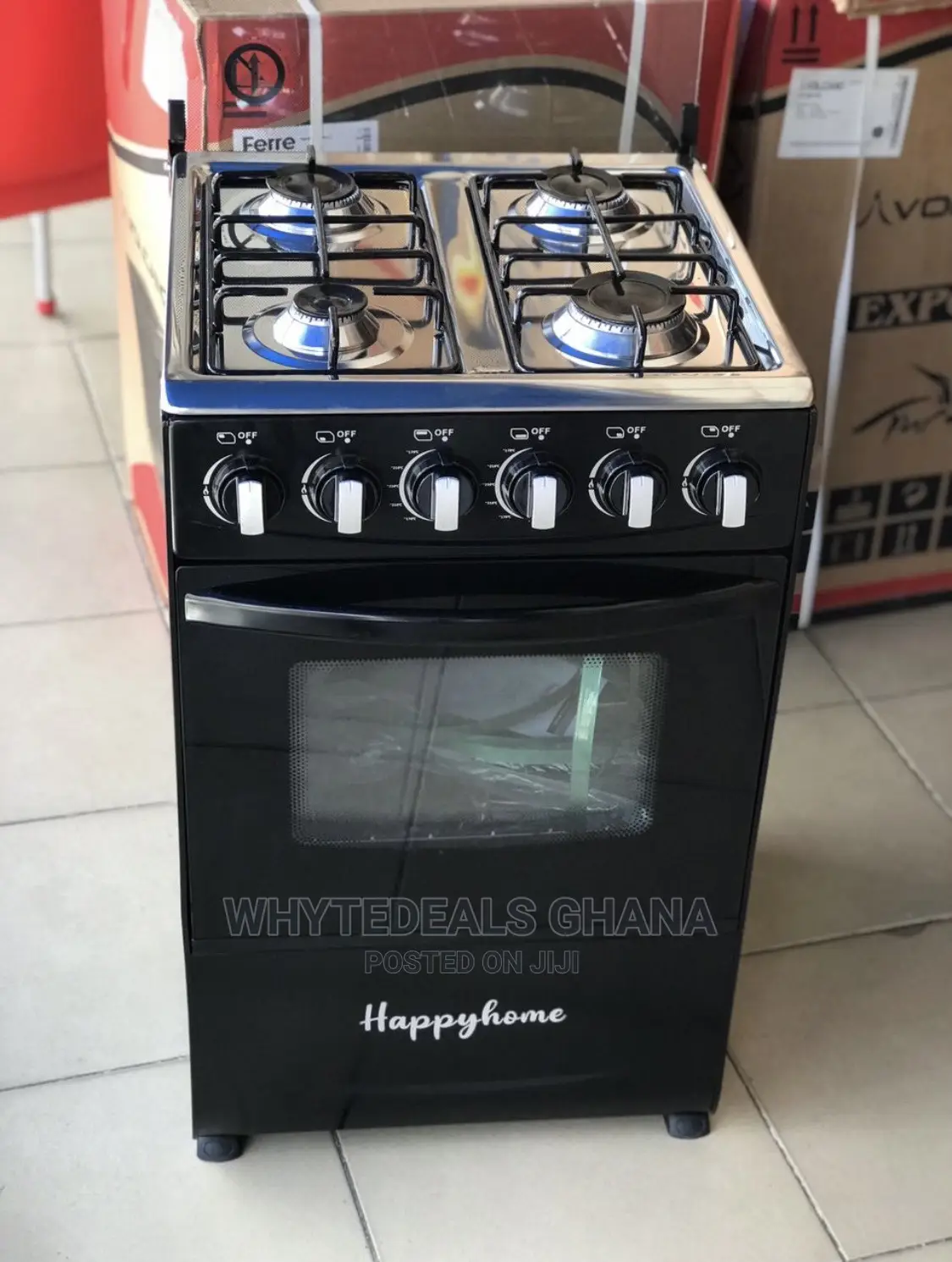 Happy Home 4-Burner Gas Cooker Oven Grill Premium Quality