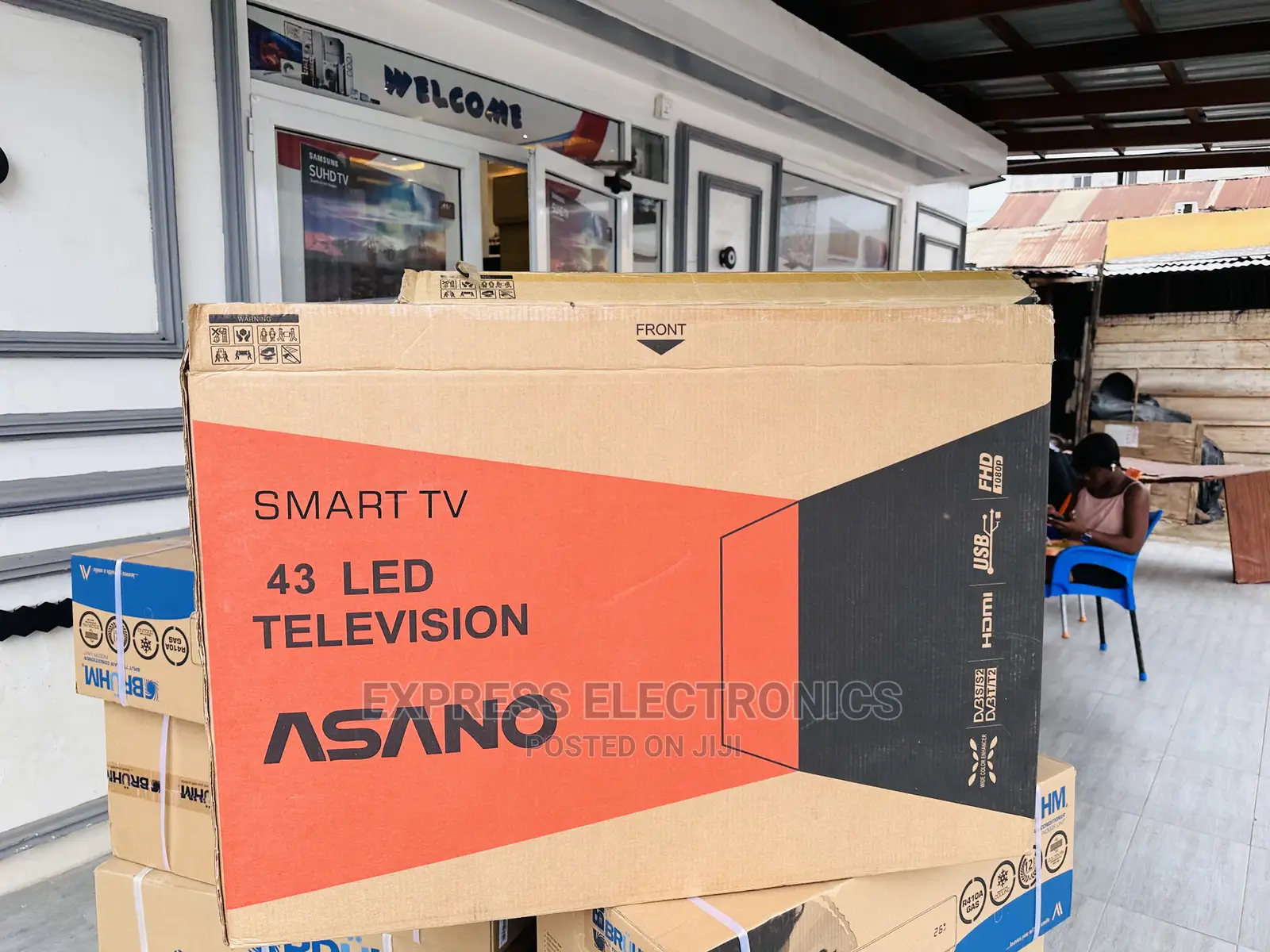 Asano 43”Glossy Black Slim Smart 