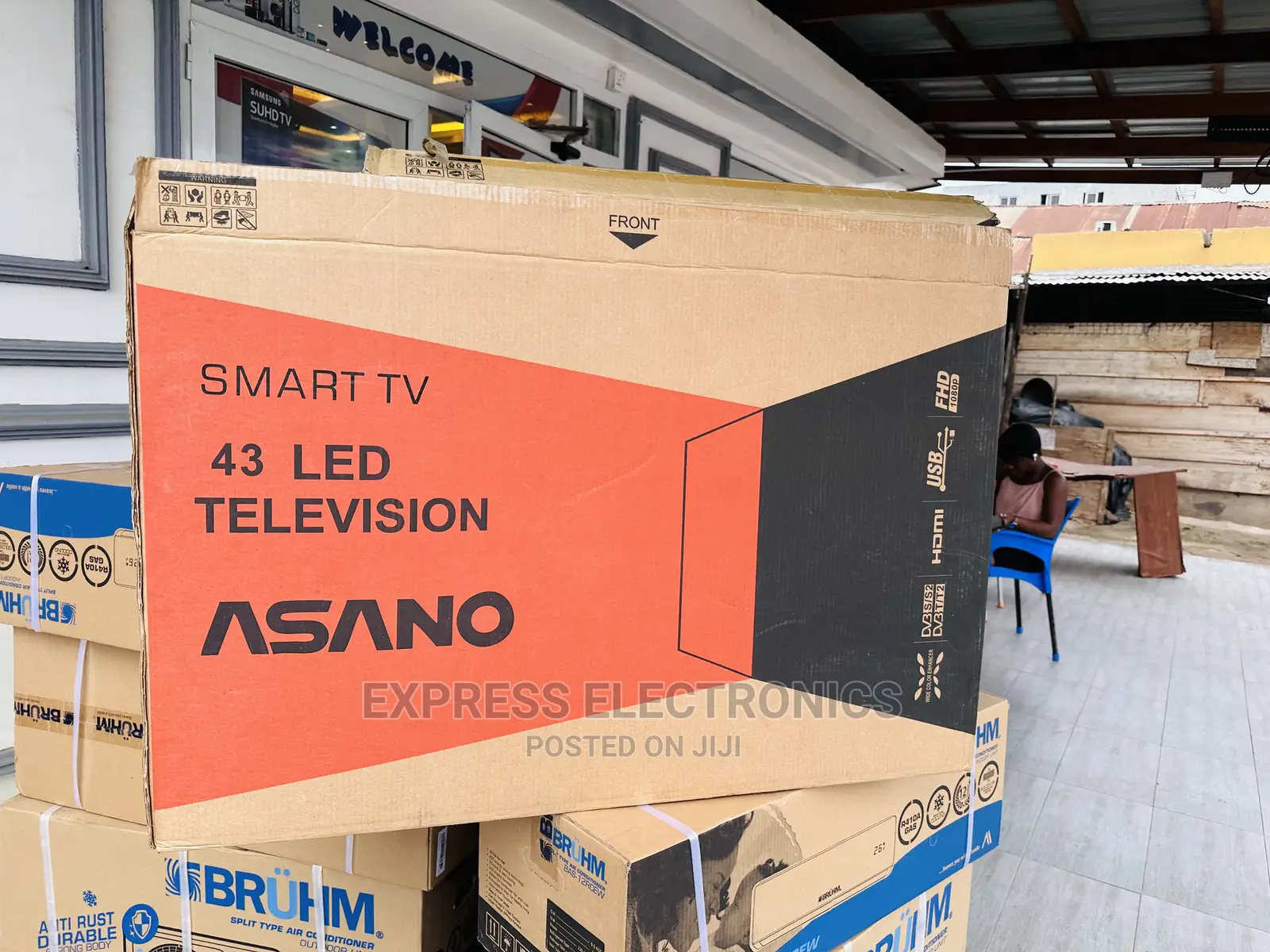Asano 43”Glossy Black Slim Smart 