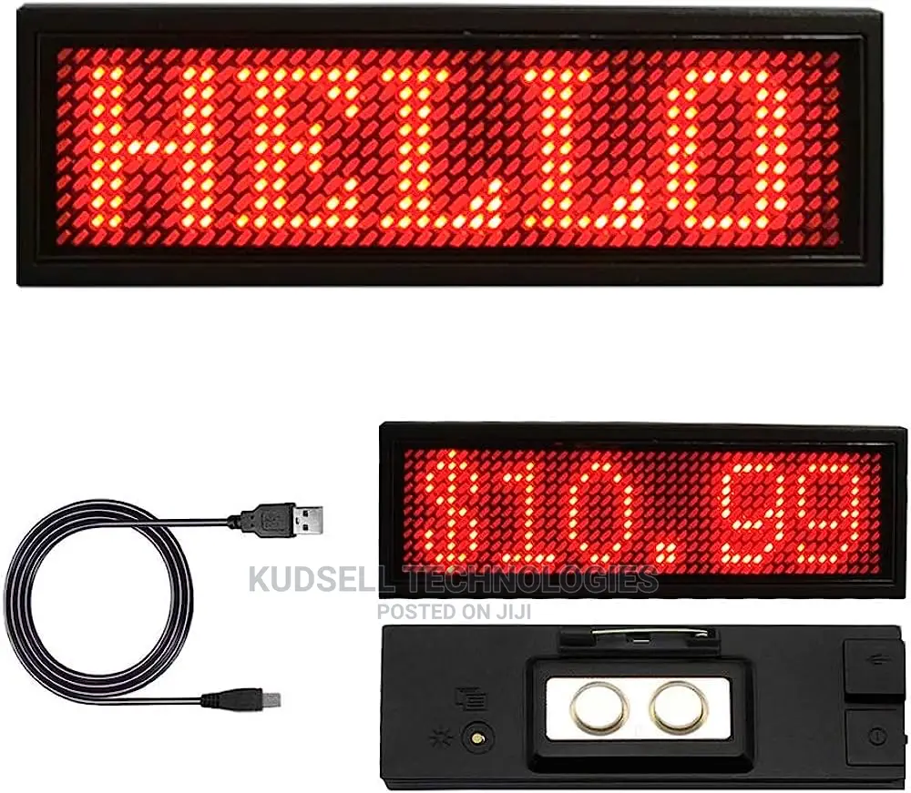 USB Digital Display Pixels Rechargeable LED Card Screen