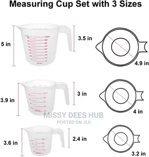 3pcs Plastic Measuring Cups Set