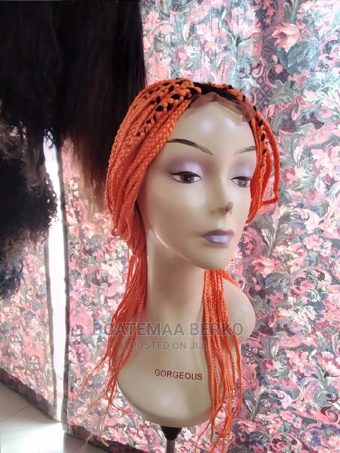 Orange Coloured Rasta Braided Wig