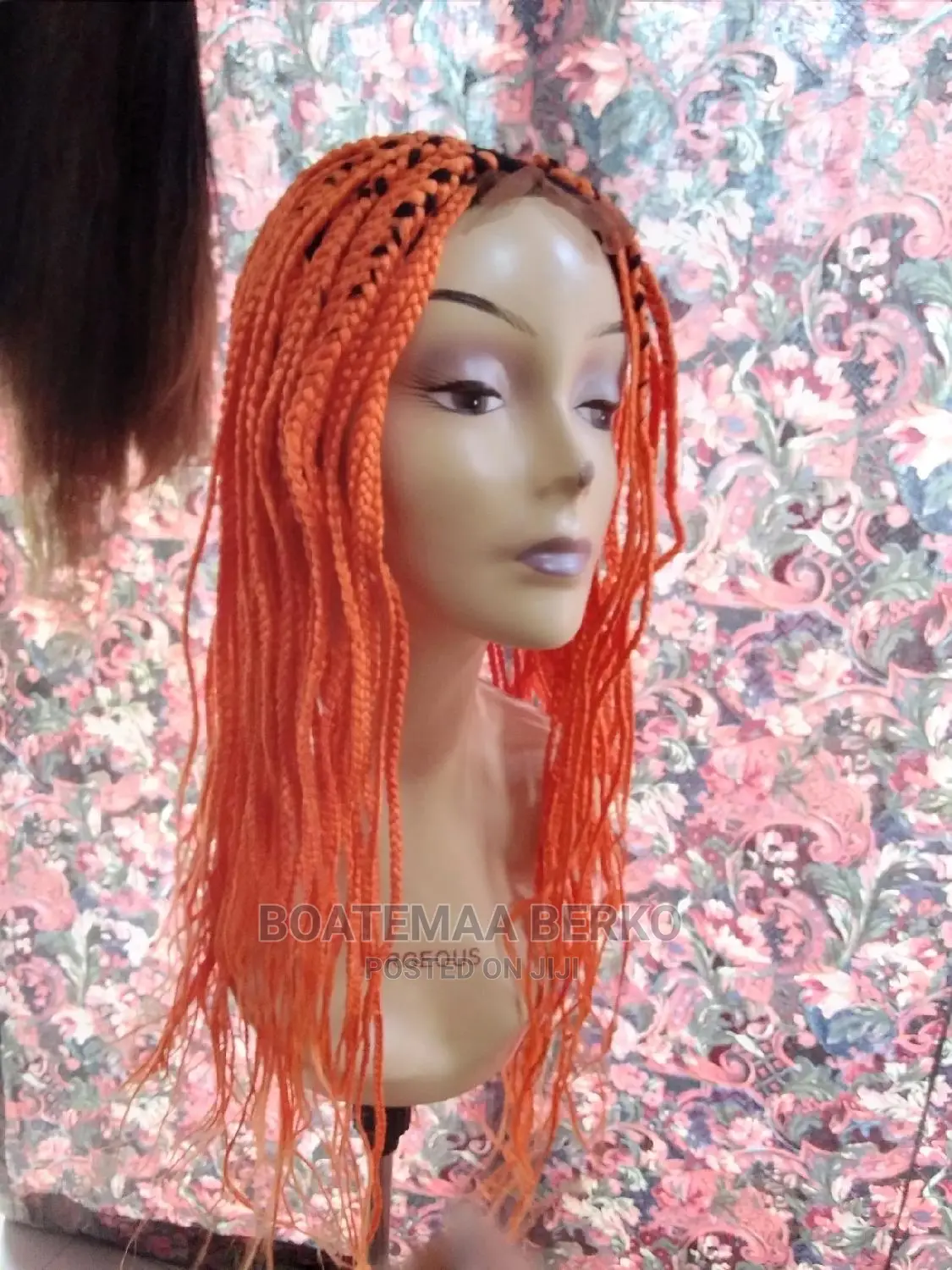 Orange Coloured Rasta Braided Wig