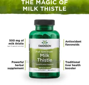 Swanson Milk Thistle Seed Capsules, 500 Mg, 100 Count