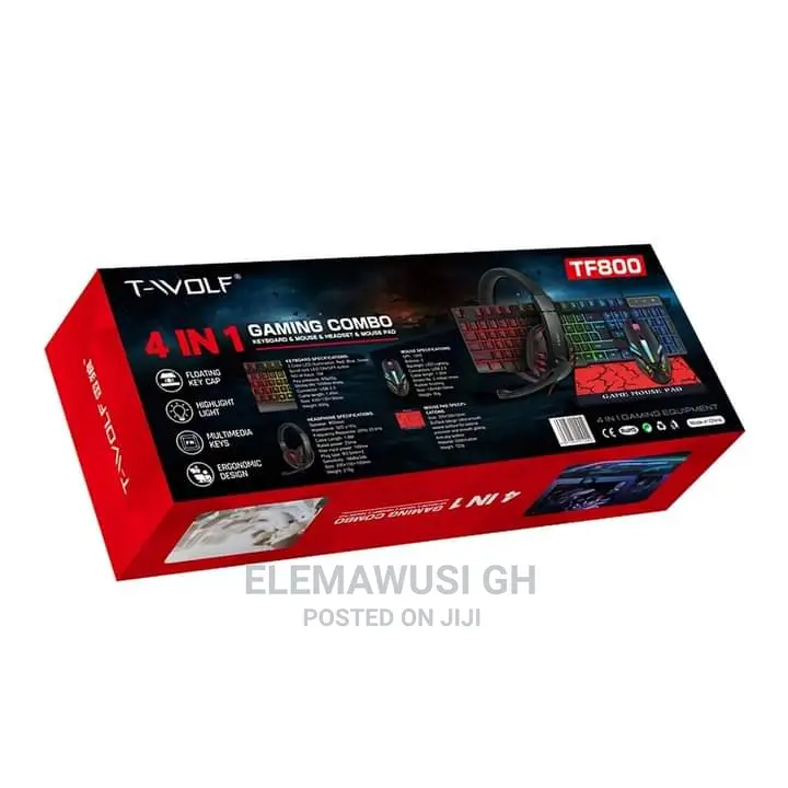 T-Wolf 4in1 Gaming Combo (Keyboard, Mouse Pad, Headset