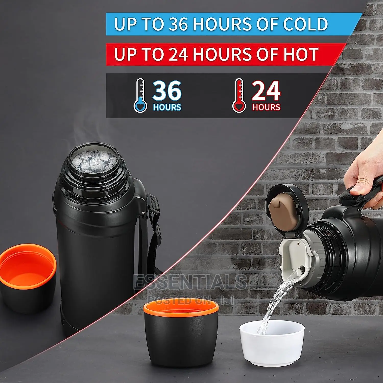 Insulated Water Jug Classic Vacuum Bottle With Plastic Cup