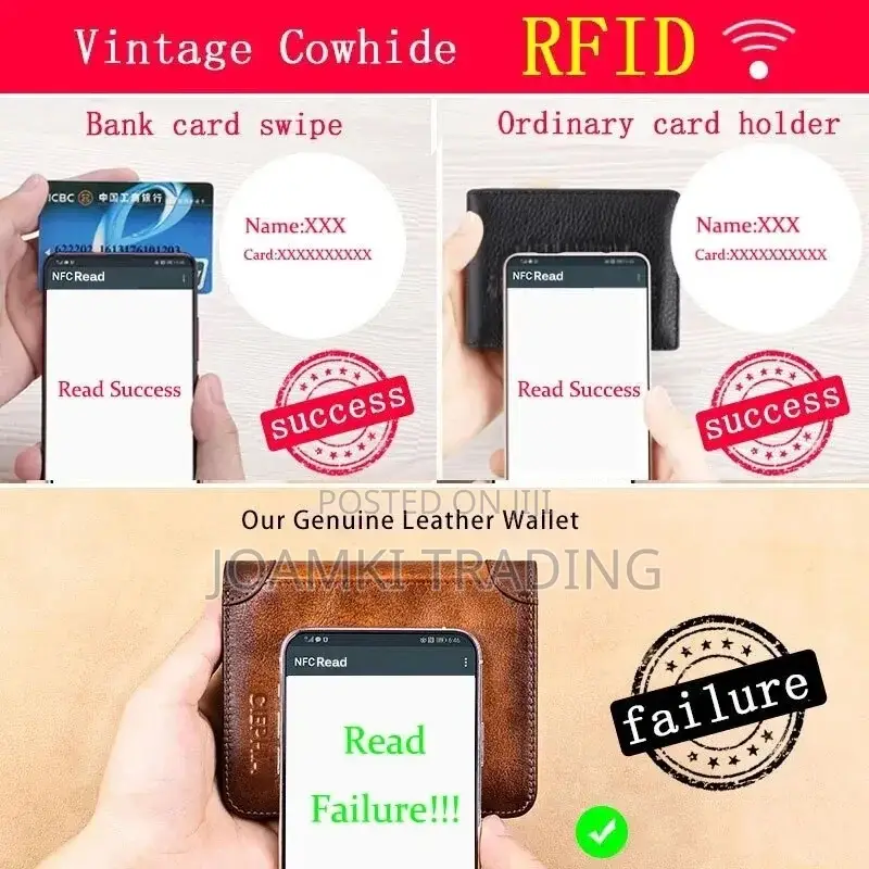 Genuine Leather Wallet for Men Rfid Vintage Multi Function