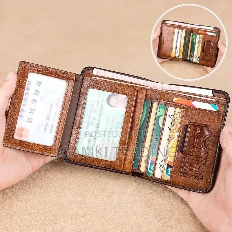Genuine Leather Wallet for Men Rfid Vintage Multi Function