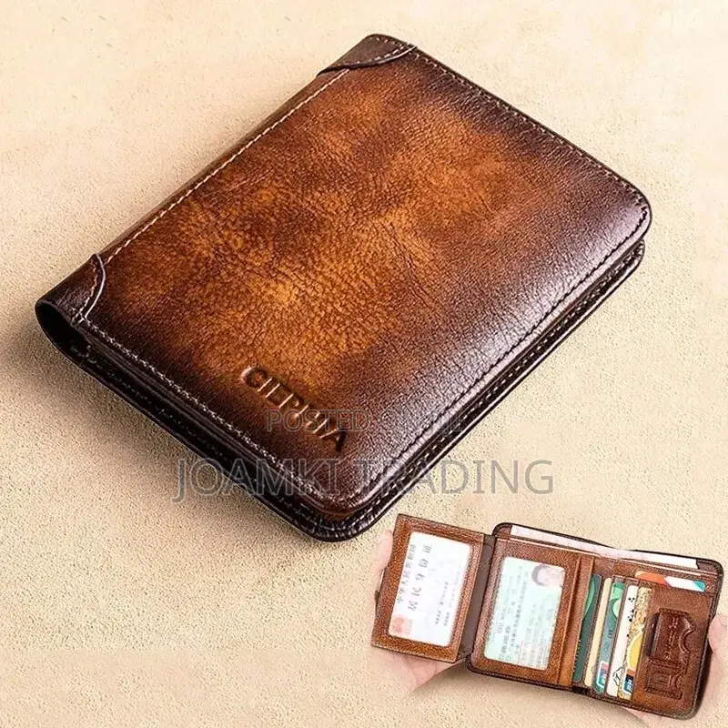 Genuine Leather Wallet for Men Rfid Vintage Multi Function