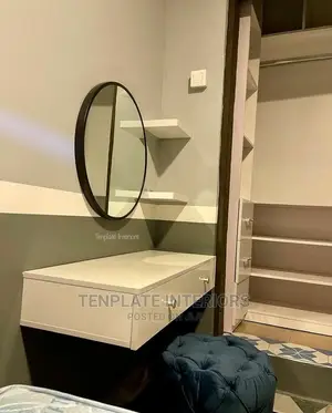Dresser, Mirror and Ottoman