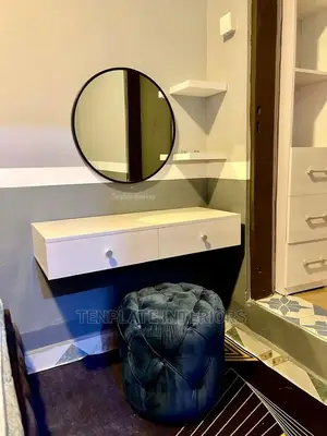 Dresser, Mirror and Ottoman