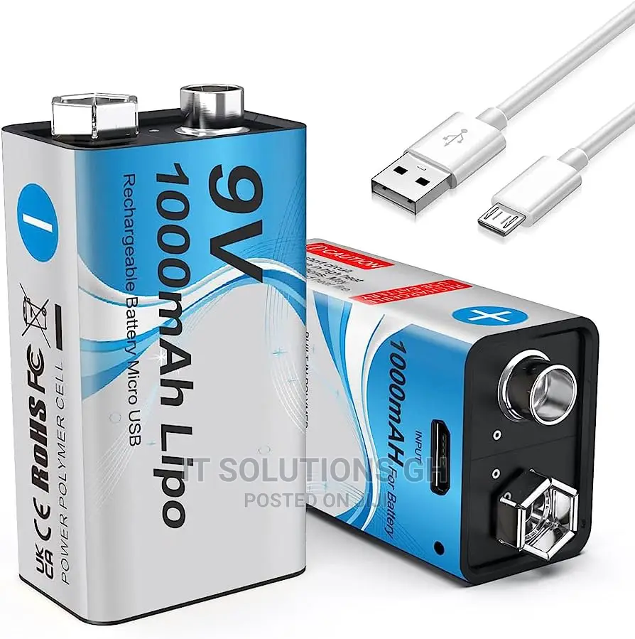 9V Rechargeable Battery 1000mah / Lithium Battery