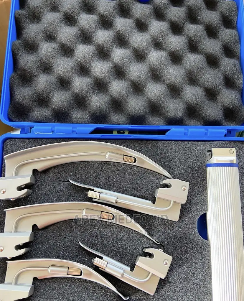 Fiberoptic Laryngoscope 5 Blades + 1 Handle for Adult and Child Use
