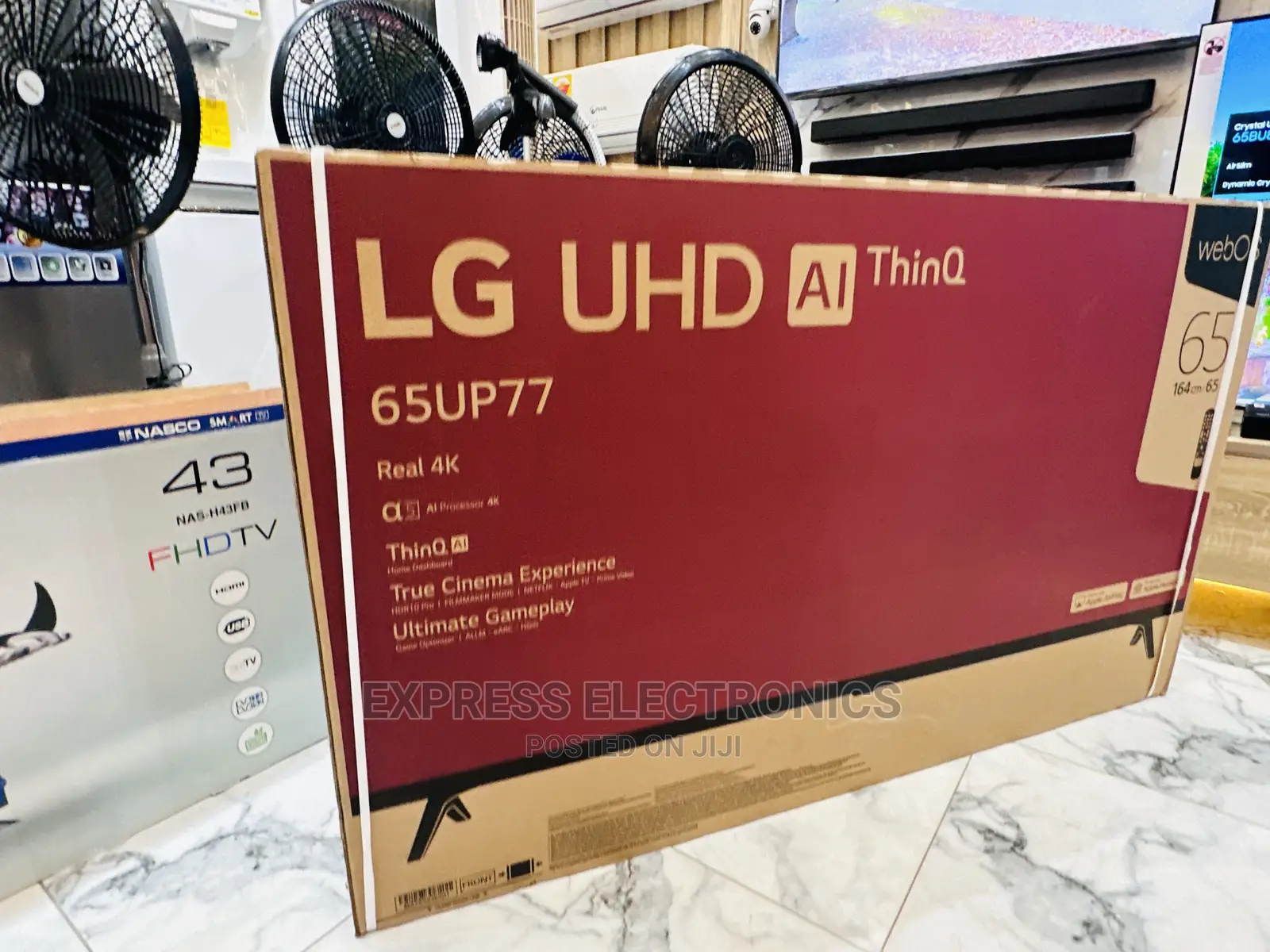 10gig Home of Electronics Tv LG UHD SMART UP77 65”