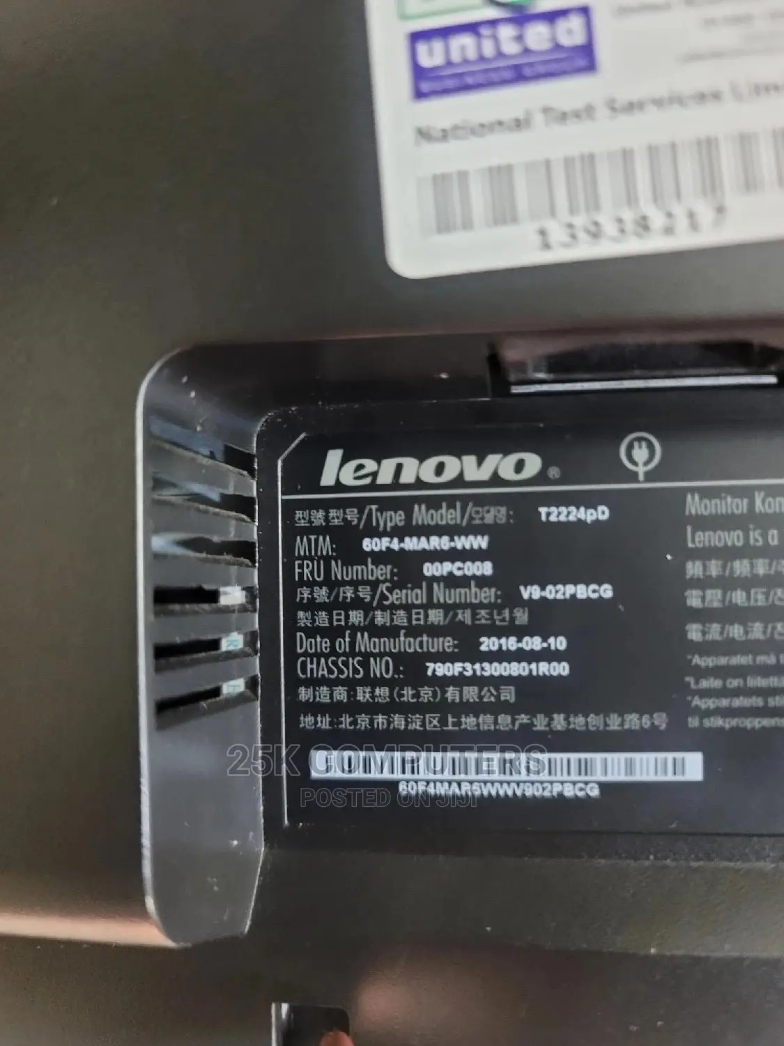 Lenovo 22" Ips Monitor