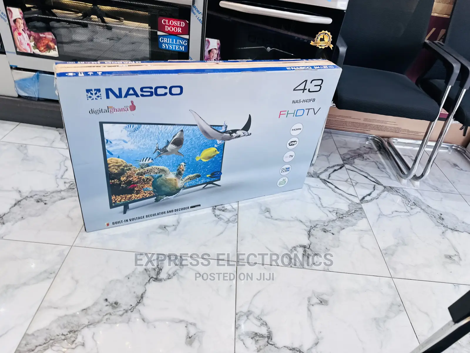 10gig Home of Electronics Nasco Tv FHD Satellite 43” Tv