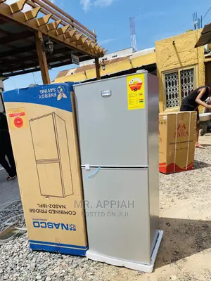 (Gray)Extra Chilling Nasco Nascof2-18fl Double Door Fridge.