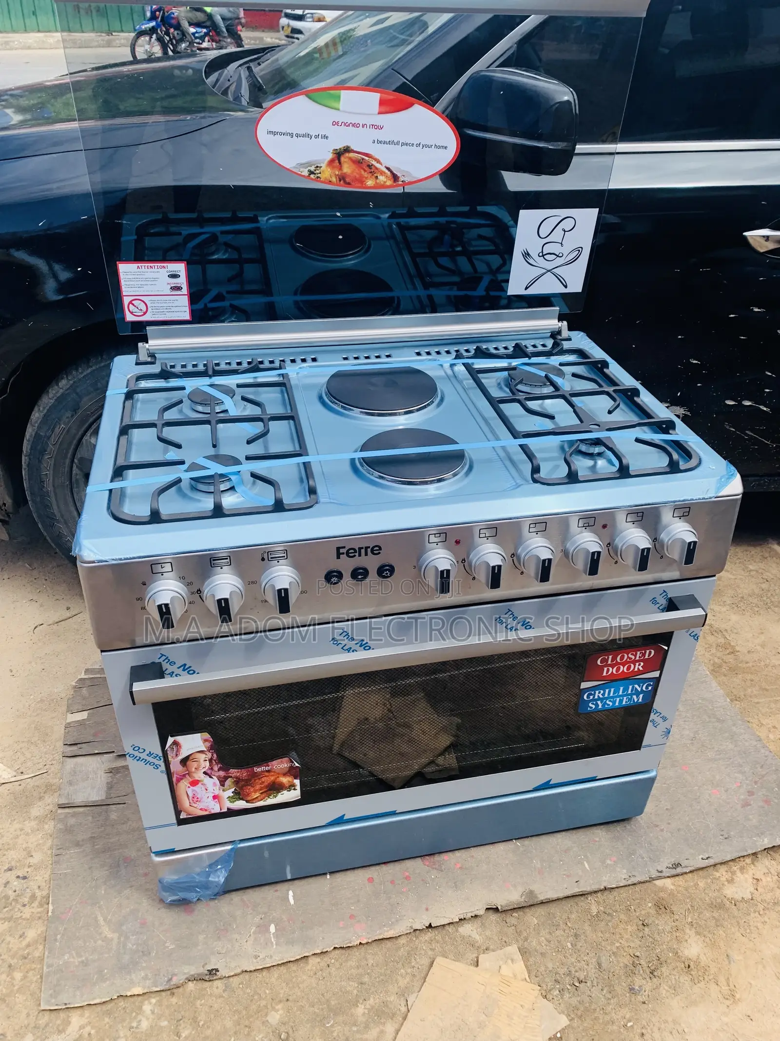 Secure Ferre 60x60cm 4-Burner Freestand Gas Cooker With Oven