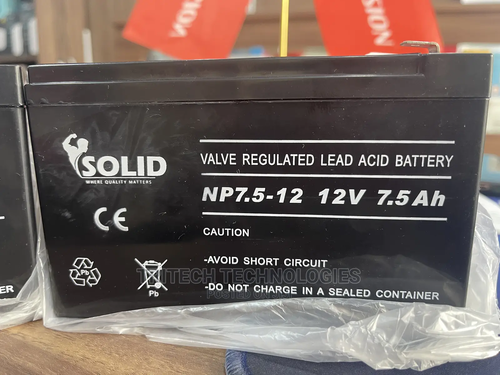 Solid Sealed 12v7a Led Acid Ups Battery