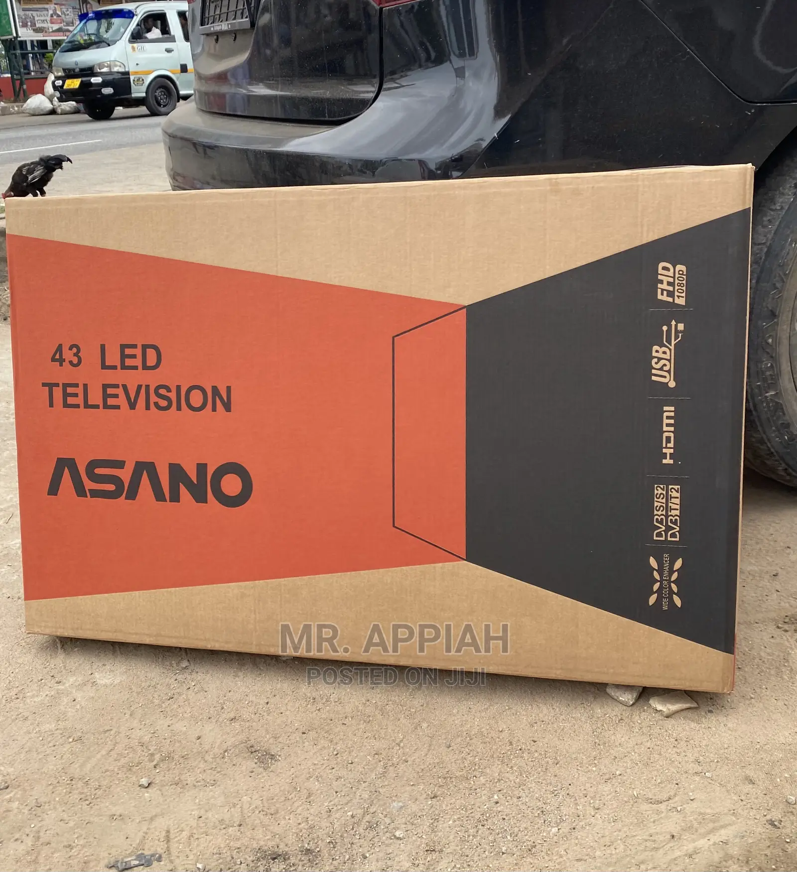 (Black)High Efficiency Asano 43 Inch Digital Satelite HD Tv