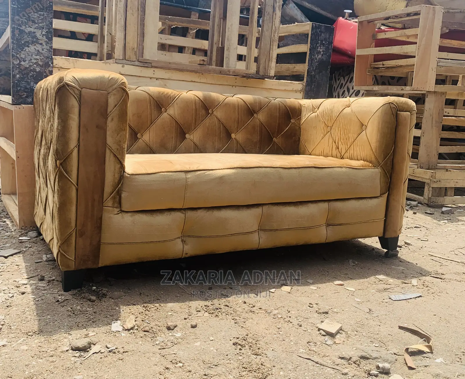 Double Seats Sofa Gold