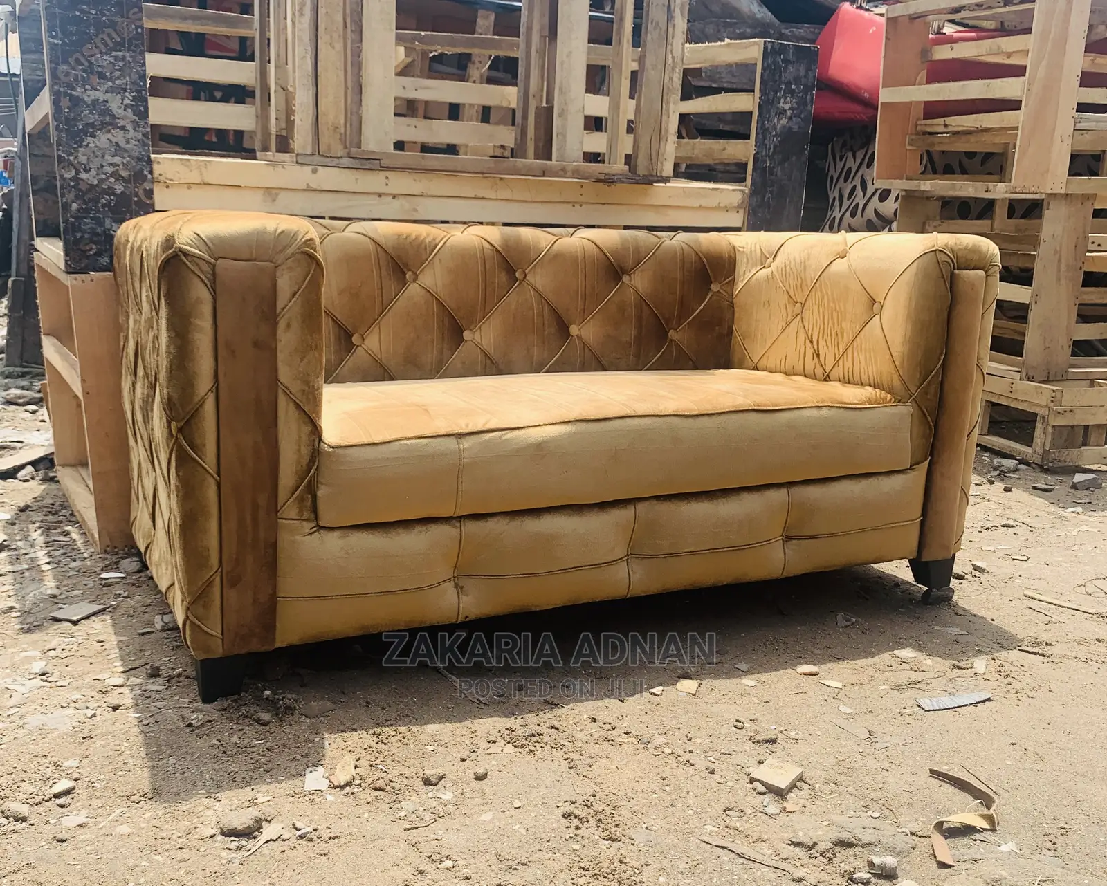 Double Seats Sofa Gold
