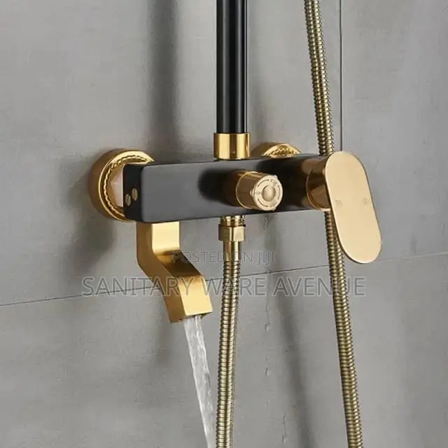 Bathroom Shower Mixer - Black and Gold Shower -