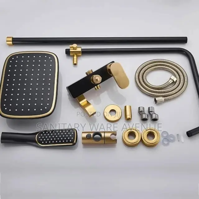 Bathroom Shower Mixer - Black and Gold Shower -