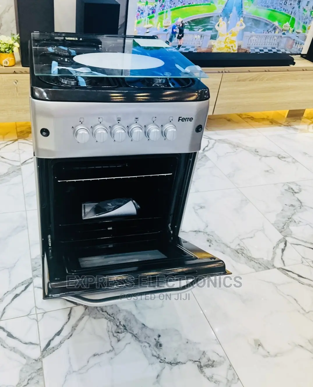 100%Gas Cooker Oven 4burner 50-55 Grey Color