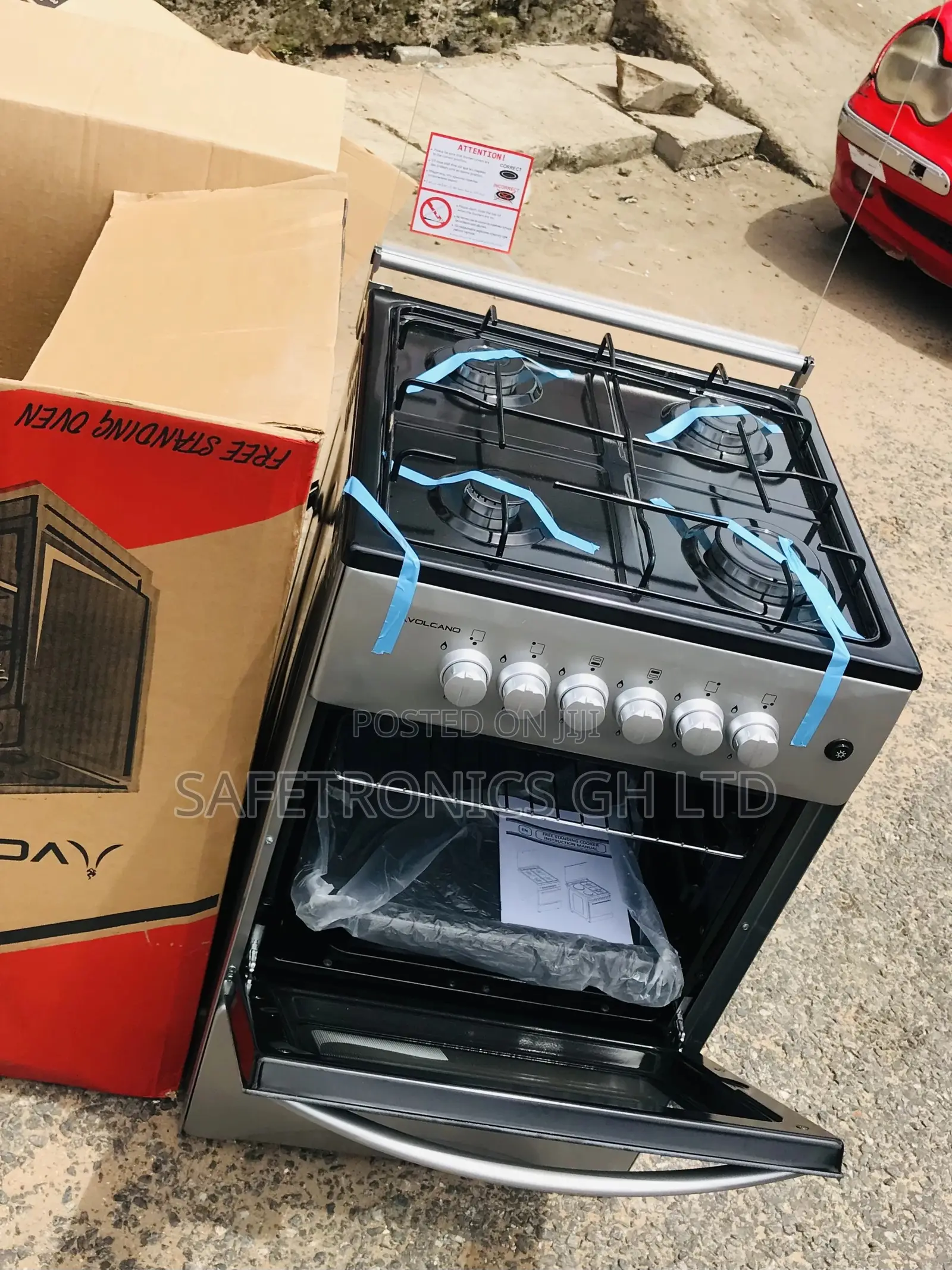 Sliver Bew Volcano 4 Gas Burner Oven Grill Cooker