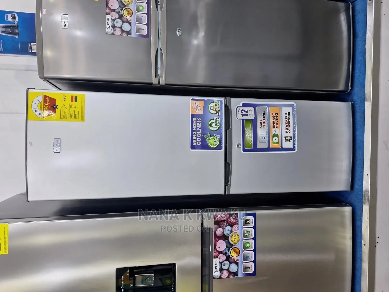 N2-24 Nasco Nasd2-24 Double Door Fridge With Bottom Freezer