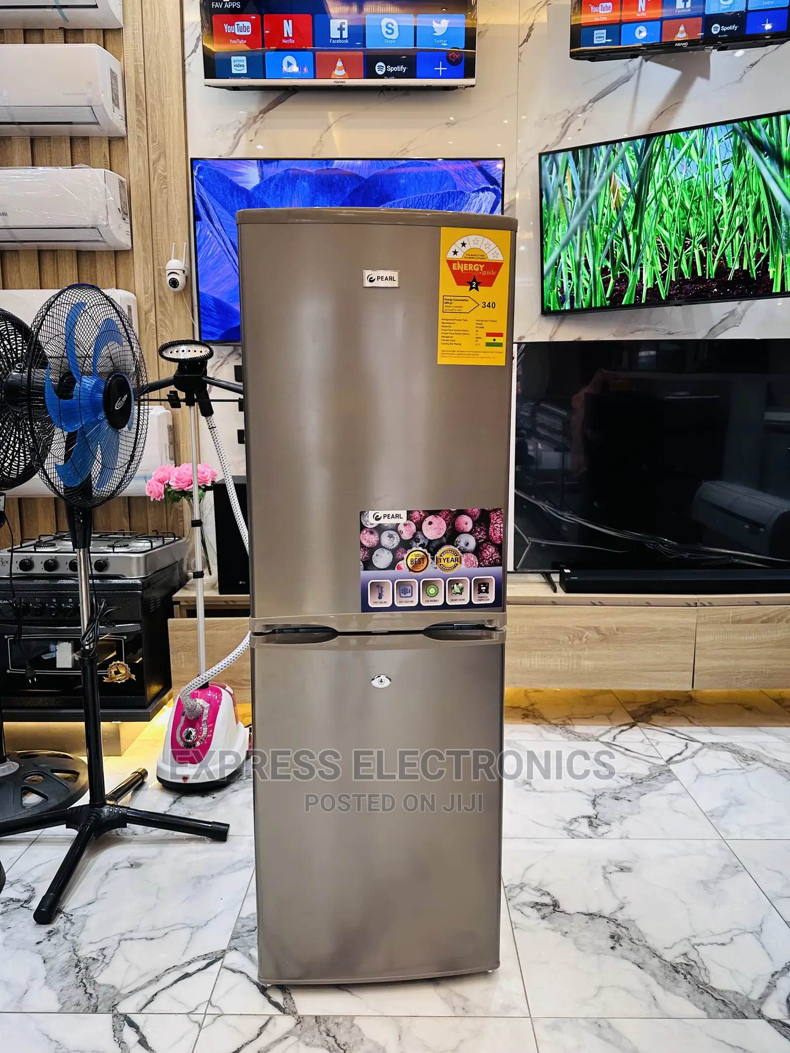 Fast Cooling Pearl PF-200B Double Door Fridge