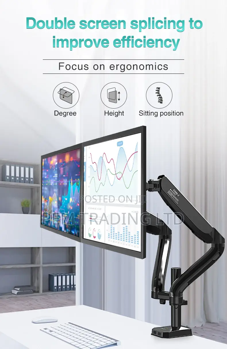 VESA Ds90-2 Dual Monitor Arm Bracket / Desk Mount