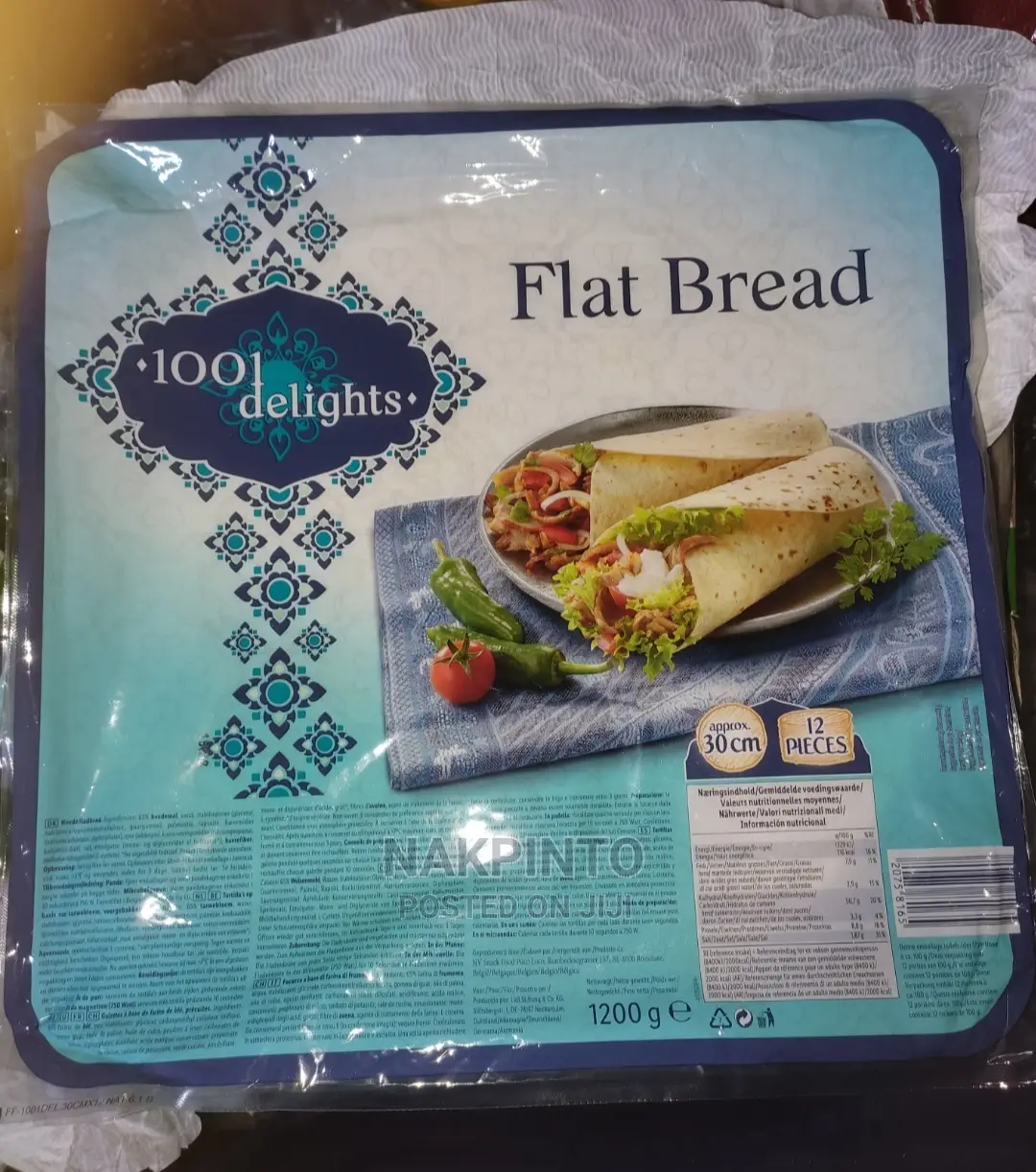 Flat Bread, Tortilla Wraps. 30CM