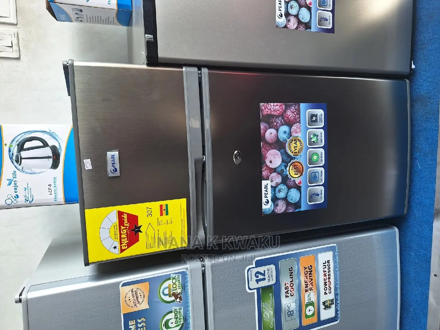 New_pearl Double Door Fridge With Top Freezer