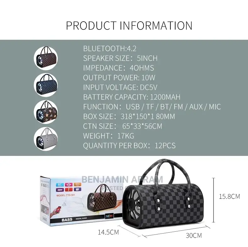 Bluetooth Fashion Bag Music Box Player