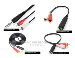 Dual Rca (Red and White) to Male/Female 6.5mm/3.5mm Cables
