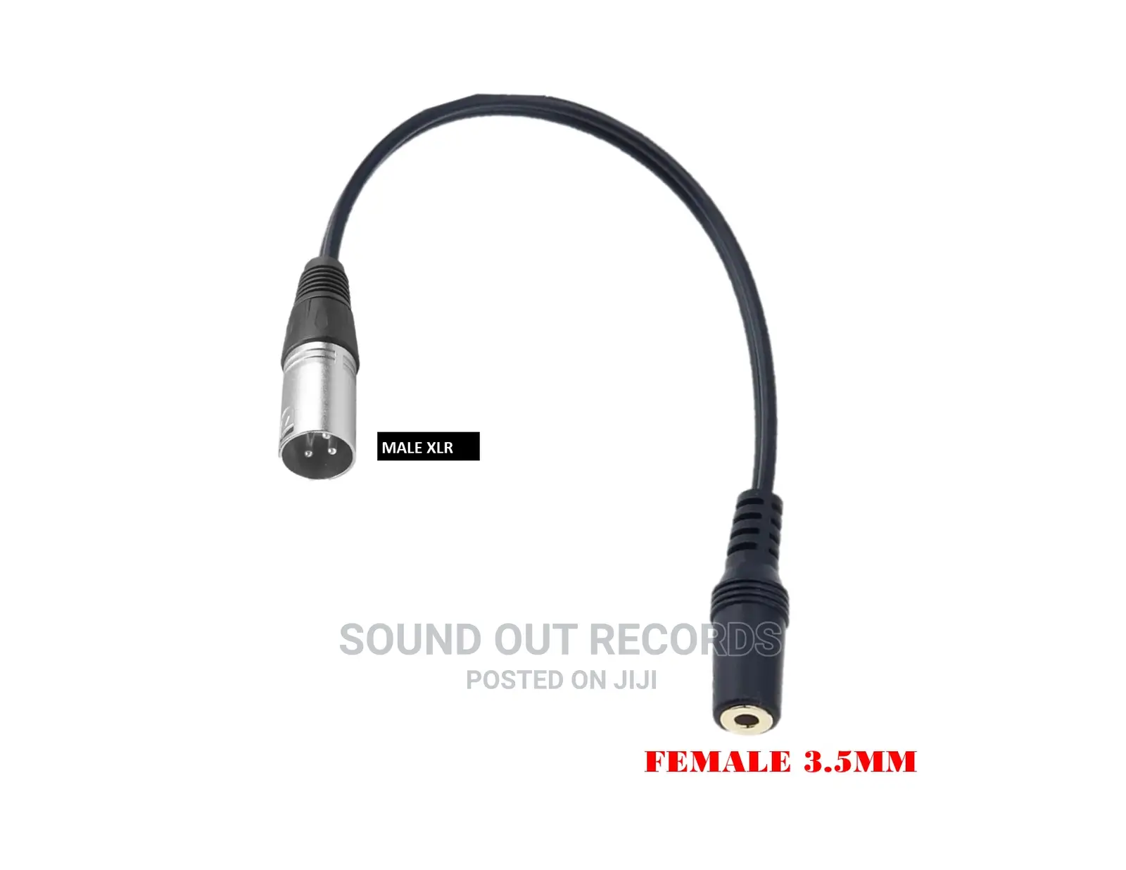 Female 3.5mm to Male/Female XLR/Male 6.5mm Cable Adapter