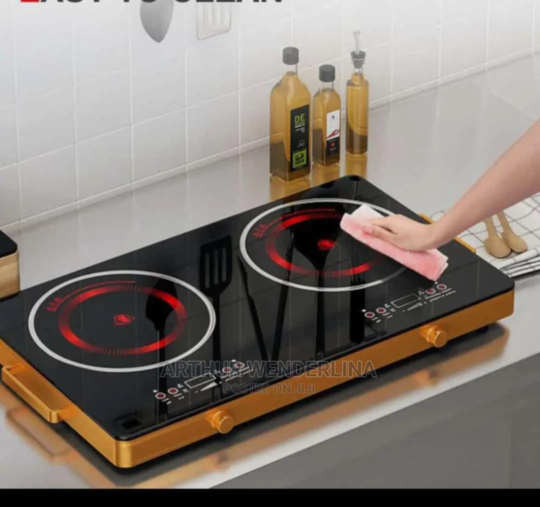 Hoffmans Double Burner Electric Cooker Hot Plate-Brown