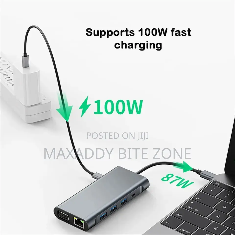 11 in 1 Usb 3.0 Type C Usb-C Data Hub Hdmi Vga Pd Charger