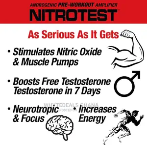 Nitrotest Pre-Workout Boost Nitric Oxide, Testosterone