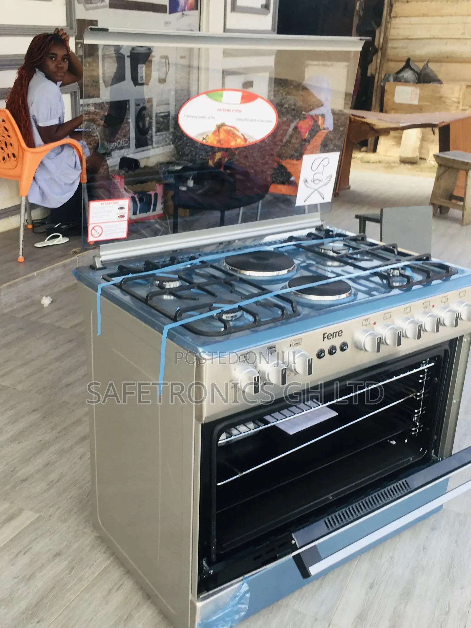60x90 Ferre Gas Cooker 6 Burner Oven With Grill