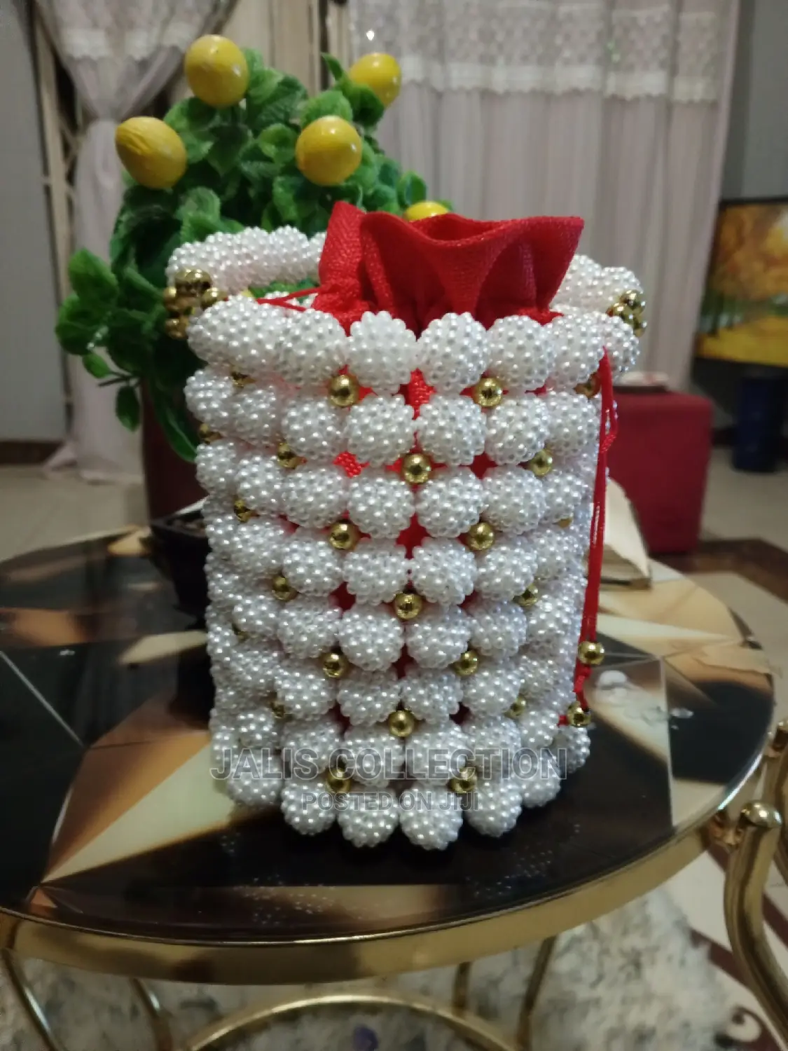 Cylindrical Beaded Bag